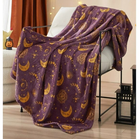 Halloween Mystical Constellation Plush Throw Blanket 50" x 60" - Picture 1 of 9